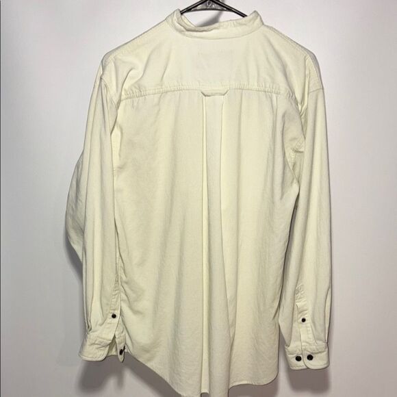 Men's Ivory Casual corduroy Button-Down Shirt - Picture 6 of 8